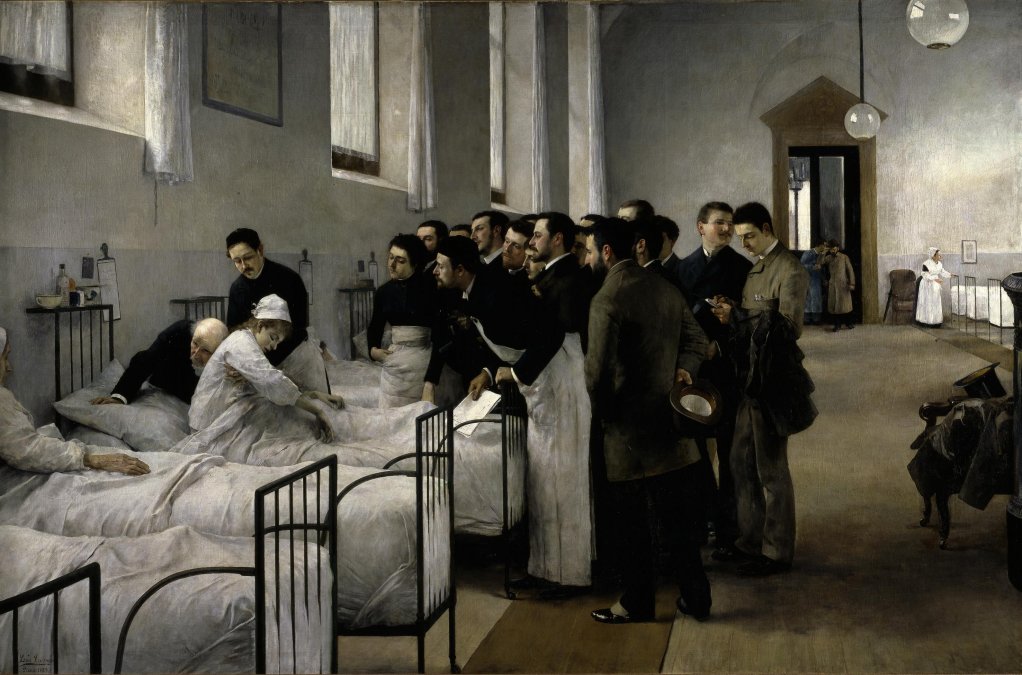 Visita al hospital • Luis Jiménez Aranda • 1889 • Museo del Prado, Madrid, España