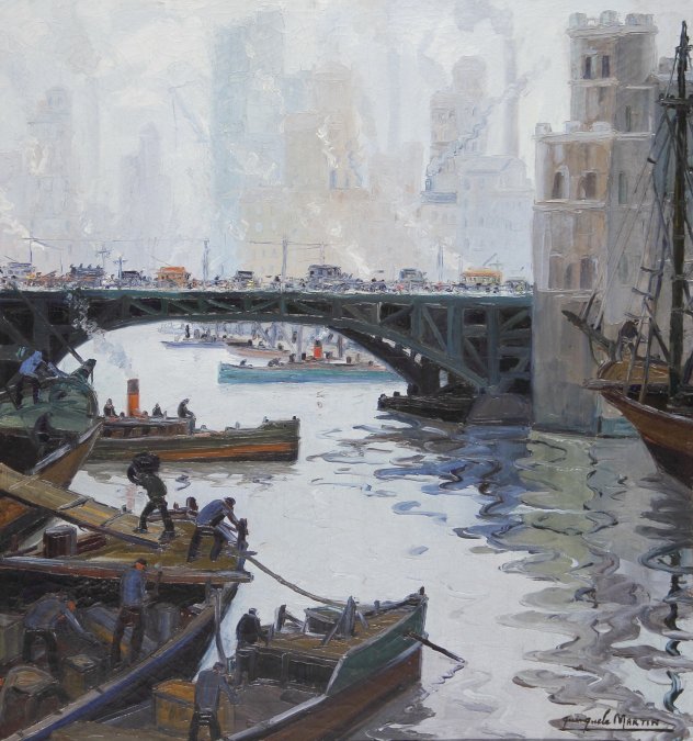 (Puente de Barracas. Óleo sobre tela. Imagen cedida por el Museo de Bellas Artes "Benito Quinquela Martín").