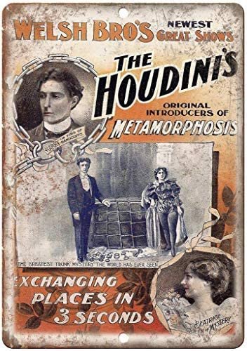 Cartel de La Metamorfosis, otro de los números de Houdini