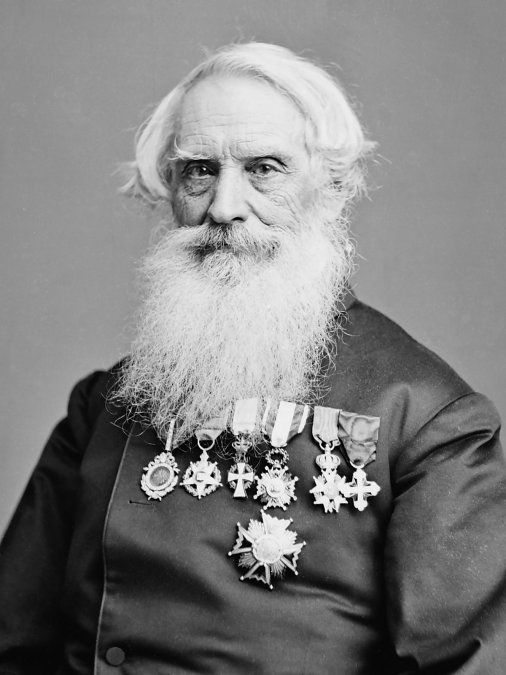 Samuel F. B. Morse en un retrato realizado por Mathew Brady entre 1865 y 1880.
