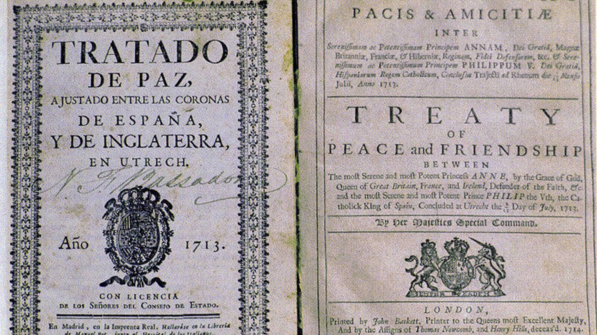   El tratado que puso fin a la Guerra de Sucesión. (Wikimedia Commons)  