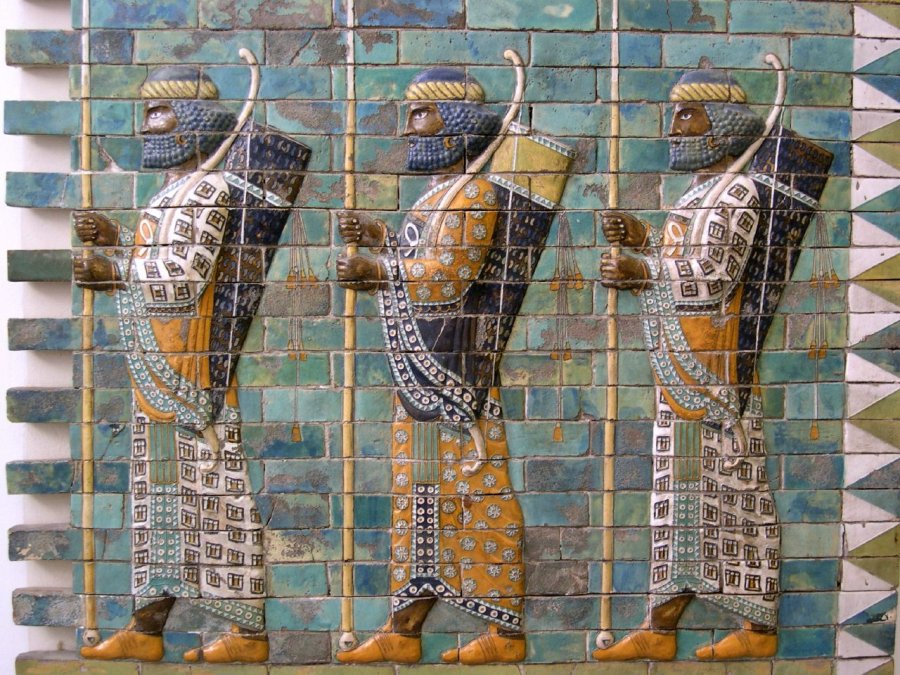 Representación de soldados persas, probablemente del cuerpo de los Inmortales.