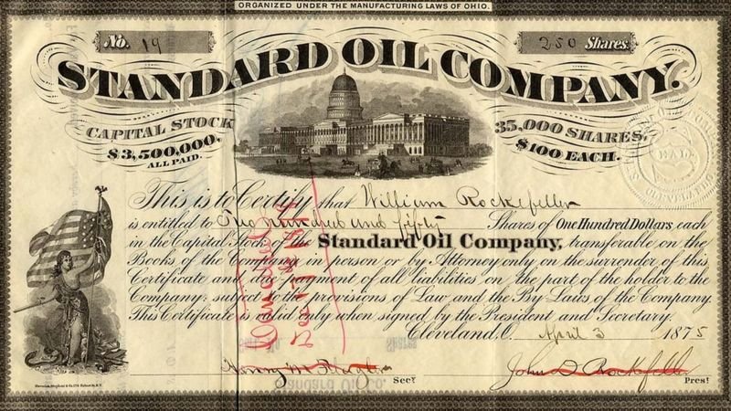 Acción de Standard Oil de 1875.