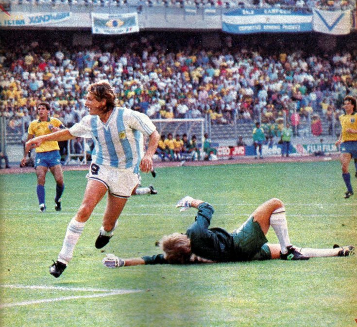 El gol de Argentina ante Brasil marcado por Claudio Caniggia en los octavos de final del Mundial de Italia 1990.