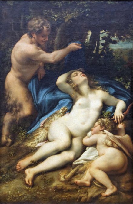 1523 - Júpiter y Antíope - Correggio - Museo del Louvre, París.