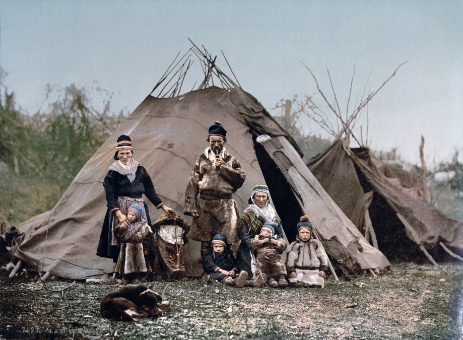 Familia sami en Noruega alrededor de 1900